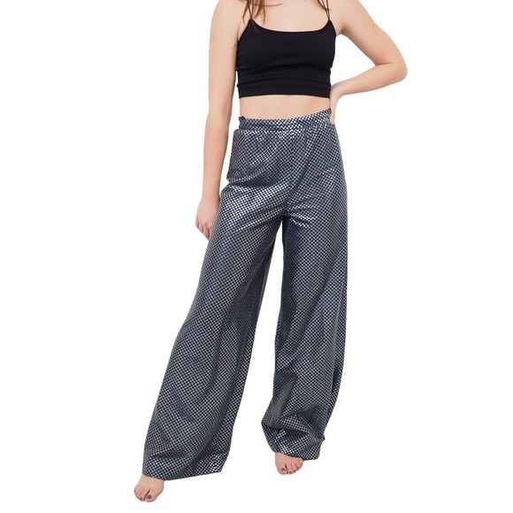 70s Vintage Retro‎ Disco Pants Suit High Waisted Wide Leg Bell Bottoms Size 3/4 - Picture 2 of 8